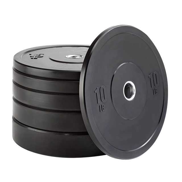 Black Solid Training Rubber Bumper Plate 