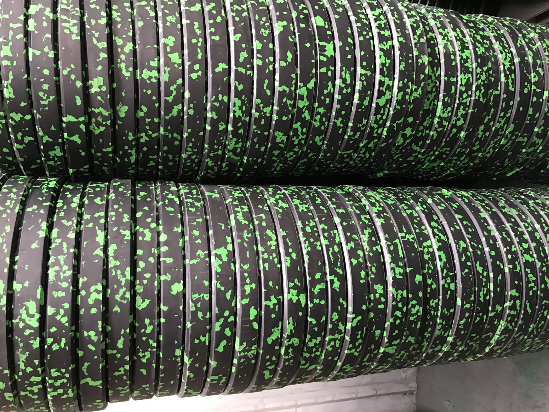 Fleck Vrigin Rubber Bumper Plate -10KG-Green-Speckle