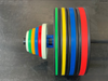 Black Weightlifting Rubber Plate With Colour Strip 