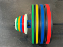 Black Weightlifting Rubber Plate With Colour Strip 