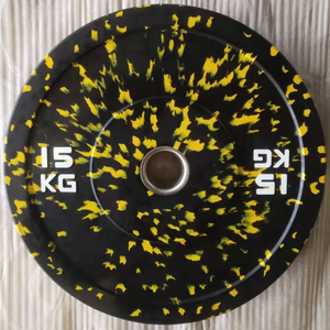 Fleck Vrigin Rubber Bumper Plate -15KG-Yellow-Speckle